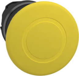 Pushbutton, waistband round, yellow, front ring black, mounting Ø 22 mm, ZB4BT57