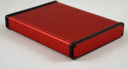Aluminum enclosure, (L x W x H) 220 x 165 x 30 mm, red, IP54, 1455R2201RD
