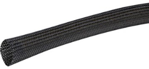 Plastic braided sleeve, range 4-10 mm, black, halogen free, -55 to 125 °C