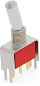 Toggle switch, metal, 1 pole, latching, On-On, 0.4 VA/20 V AC/DC, gold-plated, 1825136-1