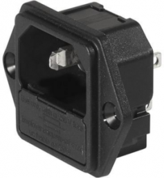 Combination element C14, 3 pole, screw mounting, plug-in connection, black, 6205.2200