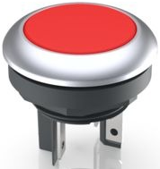 Pushbutton, 1 pole, red, illuminated  (white), 0.1 A/35 V, mounting Ø 16.2 mm, IP65/IP67, 1.15.210.131/2300