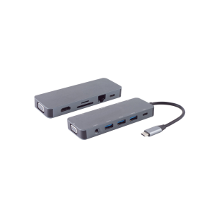 USB-C multiport docking station, 11 ports, gray, BS14-05028