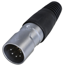 XLR plug, 5 pole, tin-plated, 1.0 mm², AWG 18, RCX5M-Z-000-1