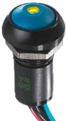 Pushbutton, 1 pole, black, illuminated  (red), 5 A/28 VDC, mounting Ø 13.6 mm, IP67, IPR3FAD2L0S