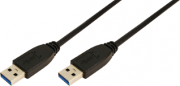 USB 3.0 connection line, USB plug type A to USB plug type A, 3 m, black