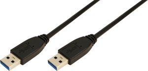 USB 3.0 connection line, USB plug type A to USB plug type A, 2 m, black