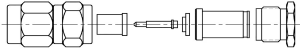 SMA plug 50 Ω, RG-405, solder/clamp, straight, 1050789-1