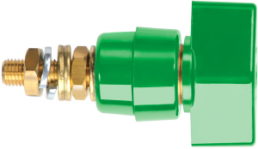Pole terminal, 4 mm, green, 1000 V, 63 A, screw connection, nickel-plated, POL 631 / GN