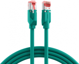 Patch cable, RJ45 plug, straight to RJ45 plug, straight, Cat 6A, S/FTP, LSZH, 15 m, green