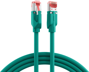 Patch cable, RJ45 plug, straight to RJ45 plug, straight, Cat 6A, S/FTP, LSZH, 1 m, green