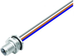 Sensor actuator cable, M12-flange plug, straight to open end, 4 pole + FE, 0.2 m, 16 A, 09 0641 800 05