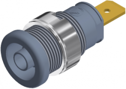4 mm socket, flat plug connection, mounting Ø 12.2 mm, CAT III, gray, SEB 2620 F6,3 GR