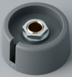 Rotary knob, 6.35 mm, plastic, gray, Ø 31 mm, H 16 mm, A3031638