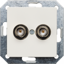 DELTA i-system BNC plug-in socket double, 75 ohm,titanium white