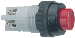 Pushbutton, 2 pole, red, unlit , 2 A/250 V, mounting Ø 18.2 mm, IP40/IP65, 1.01.102.001/0301