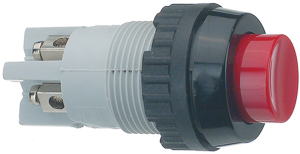 Pushbutton, 2 pole, red, unlit , 2 A/250 V, mounting Ø 18.2 mm, IP40/IP65, 1.01.102.001/0301
