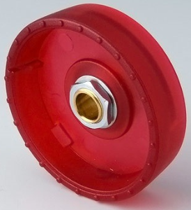 Rotary knob, 6 mm, polycarbonate, red, Ø 41 mm, H 14 mm, B8341063
