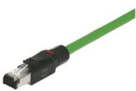 System cable, RJ11/RJ14 plug, straight to open end, Cat 5, PVC, 0.5 m, black