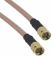 Coaxial Cable, SMA plug (straight) to SMA plug (straight), 50 Ω, RG-142, grommet black, 750 mm, 135101-07-M0.75