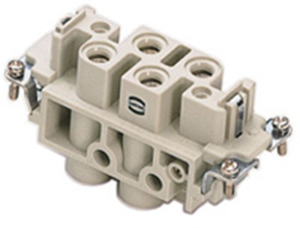 Socket contact insert, 16B, 4 pole, equipped, screw connection, with PE contact, 09380062711