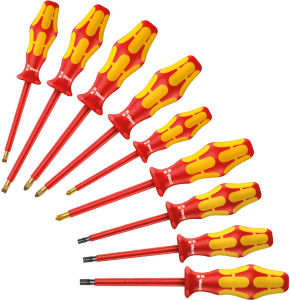 VDE screwdriver kit, PH2, PZ2, T15, T20, T25, 2.5 mm, 5.5 mm, Phillips/Pozidriv/slotted/TORX, 05133355001