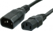 Extension line, International, C14-plug, straight on C13-connector, straight, HARSJT 3 x AWG 17, black, 1 m