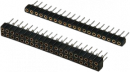 Socket header, 20 pole, pitch 2 mm, straight, black, 10120700