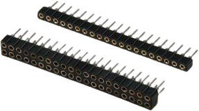 Socket header, 20 pole, pitch 2 mm, straight, black, 10120700