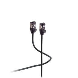 Patch cable, RJ45 plug, straight to RJ45 plug, straight, Cat 8.1, U/FTP, TPE, 0.25 m, black