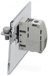 Feed through terminal, 1 pole, 10-50 mm², clamping points: 2, gray, screw connection, 150 A