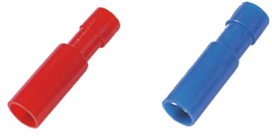Round plug, Ø 4 mm, L 25.2 mm, insulated, straight, red, 0.5-1.0 mm², AWG 20-17, 1492020000