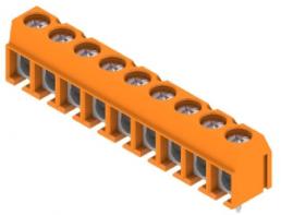 PCB terminal, 9 pole, pitch 5.08 mm, AWG 26-14, 15 A, screw connection, orange, 1234610000