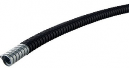 Protective hose, inside Ø 10.2 mm, outside Ø 14 mm, BR 40 mm, steel, galvanized/PVC, black