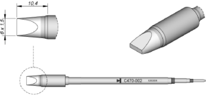 Soldering tip, Chisel shaped, Ø 1.5 mm, C470002