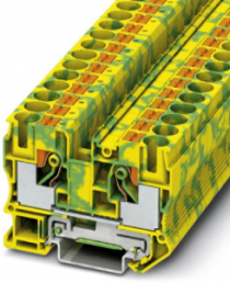 Protective conductor terminal, push-in connection, 0.5-16 mm², 2 pole, 8 kV, yellow/green, 3212131