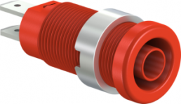 4 mm socket, flat plug connection, mounting Ø 12.2 mm, CAT IV, red, 66.9850-22