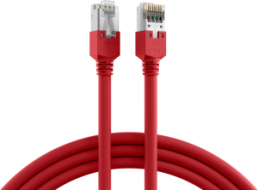 Patch cable, RJ45 plug, straight to RJ45 plug, straight, Cat 5e, F/UTP, LSZH, 2 m, red