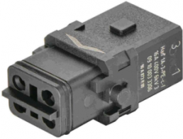 Socket contact insert, 1A, 3 pole, crimp connection, with PE contact, 09100033306