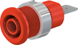 4 mm socket, flat plug connection, mounting Ø 12.2 mm, CAT III, red, 49.7046-22