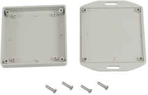 ABS miniature enclosure, (L x W x H) 80 x 80 x 15 mm, light gray (RAL 7035), IP54, 1551XXFLGY
