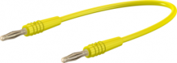 Measuring lead with (2 mm plug, spring-loaded, straight) to (2 mm plug, spring-loaded, straight), 450 mm, yellow, PVC, 0.5 mm²