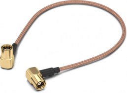 Coaxial cable, SMB plug (angled) to SMB plug (angled), 50 Ω, RG-178/U, grommet black, 152.4 mm, 65502910415301