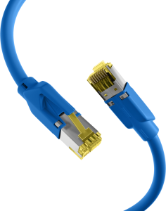 Patch cable, RJ45 plug, straight to RJ45 plug, straight, Cat 6A, S/FTP, LSZH, 25 m, blue