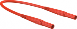 Measuring lead with (4 mm plug, spring-loaded, straight) to (4 mm plug, spring-loaded, straight), 1 m, red, silicone, 2.5 mm², CAT IV