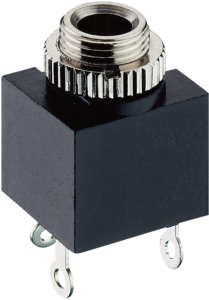 3.5 mm jack panel socket, 2 pole (mono), solder connection, plastic, 1502 03