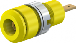 2 mm socket, flat plug connection, mounting Ø 8.6 mm, CAT III, yellow, 65.9098-24