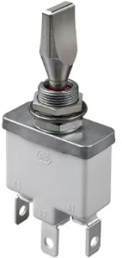 Toggle switch, metal, 1 pole, groping/latching, (On)-Off-(On), 15 A/28 VDC, silver-plated, 3537-021N000