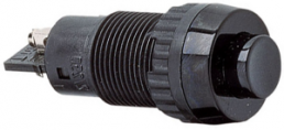 Pushbutton, 1 pole, black, unlit , 2 A/250 V, mounting Ø 16.2 mm, IP40/IP65, 1.10.102.001/0104
