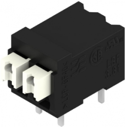 PCB terminal, 2 pole, pitch 3.81 mm, AWG 28-14, 12 A, spring-clamp connection, black, 1875920000